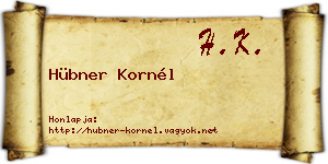 Hübner Kornél névjegykártya