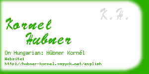 kornel hubner business card