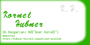 kornel hubner business card